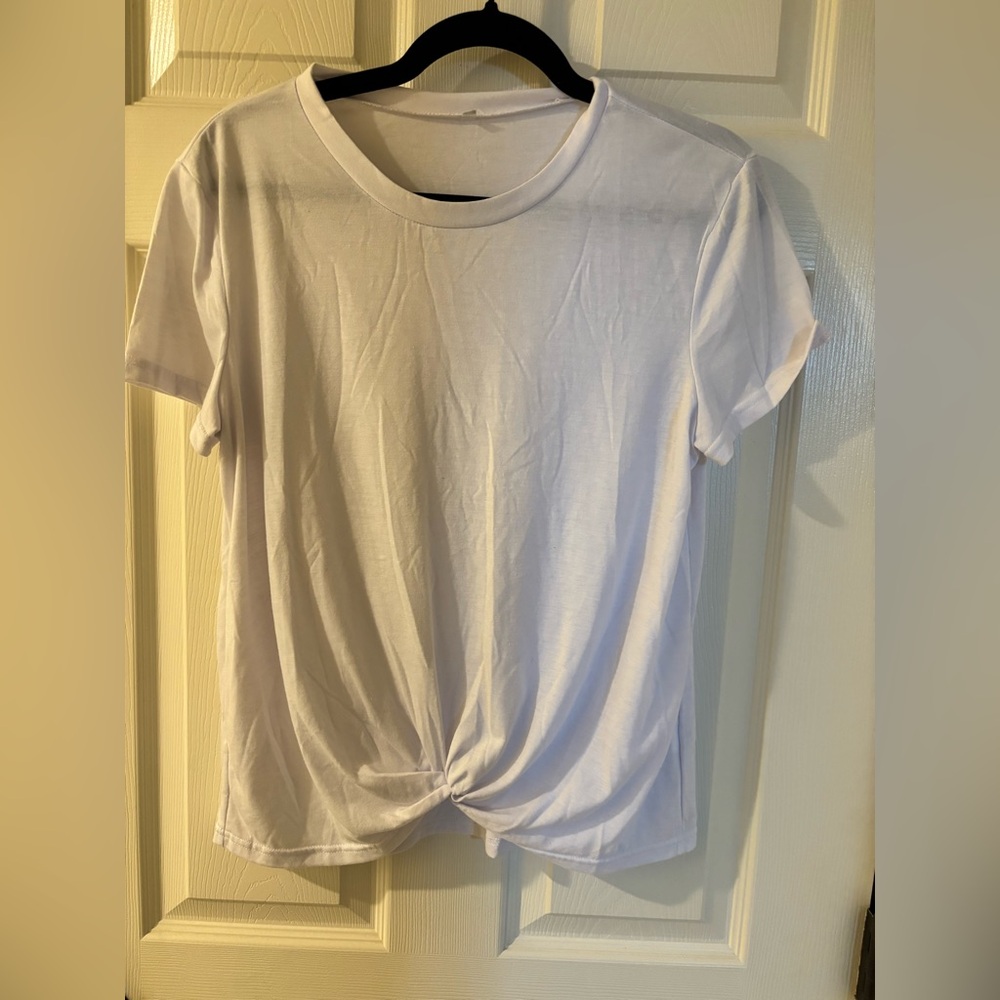 Women’s White Poly Cotton T-Shirt Medium